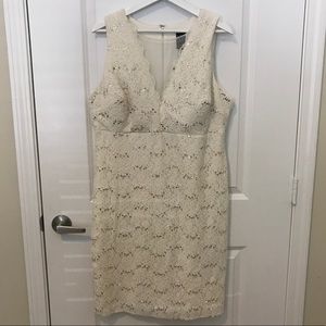 Ivory Sequin Lace Illusion Dress